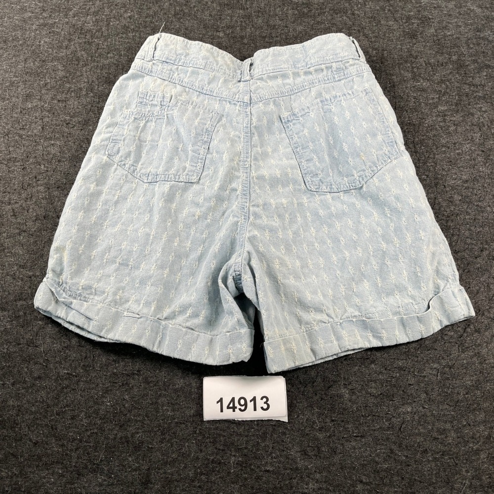 Dirty Dancing Boyfriend Shorts Women 13/14 Blue Cotton Slash Pockets Embroidered - Picture 7 of 7